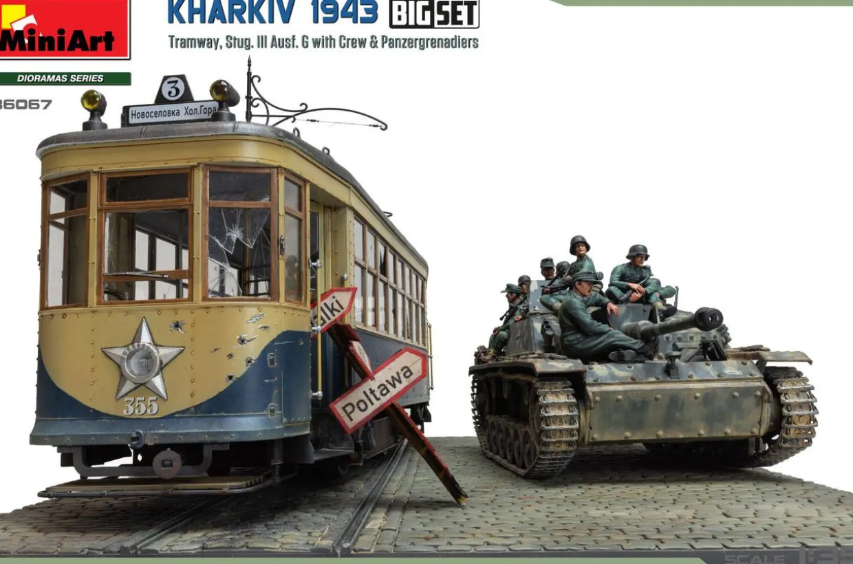 MiniArt 1/35 Kharkiv 1943 Tram & Stug. III Ausf. G w/Crew Set