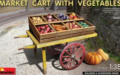 MiniArt 1/35 Market Cart with Vegetables & Wooden Crates Model Kit