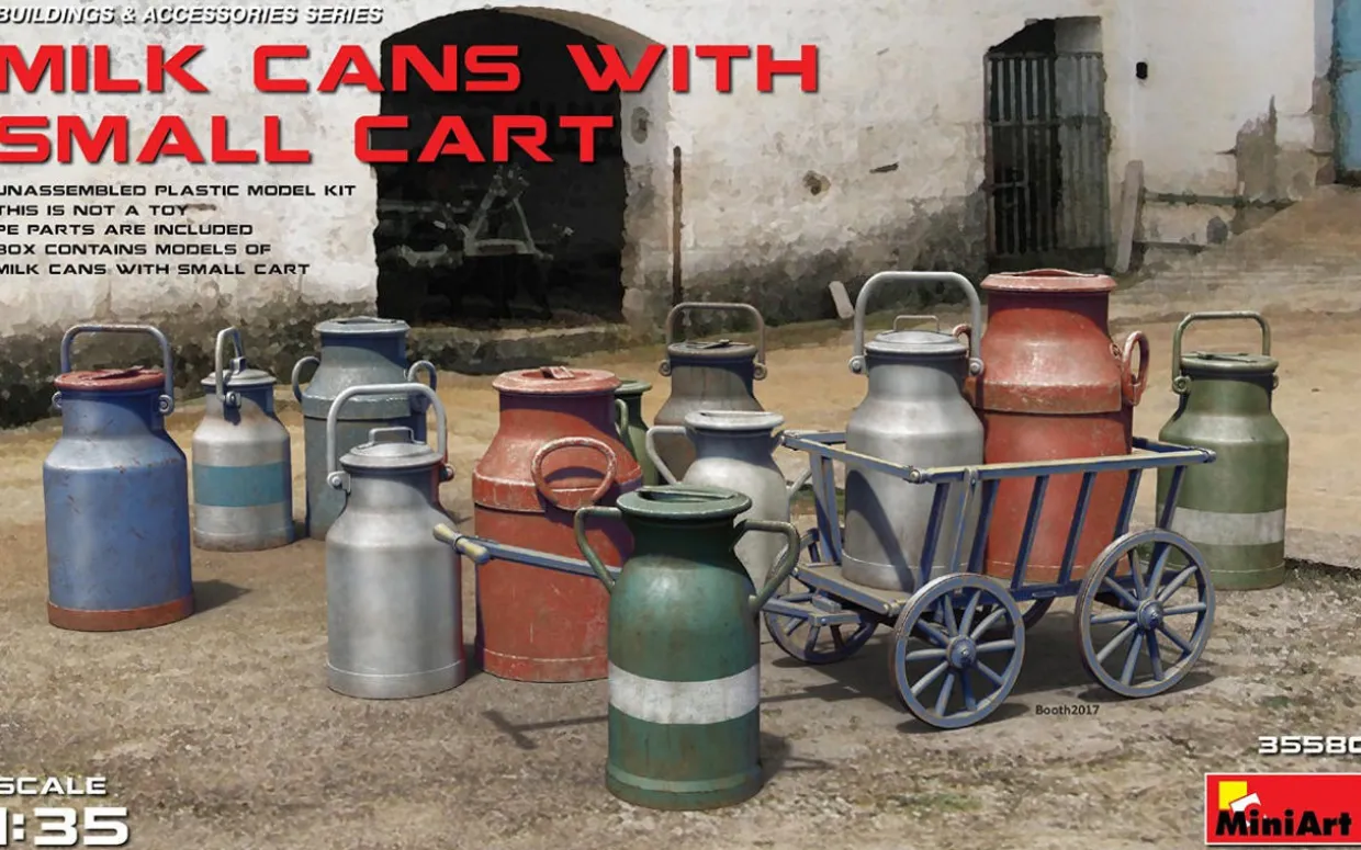 MiniArt 1/35 Milk Cans with Small Cart Model Kit