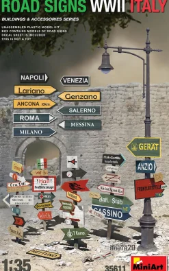 MiniArt 1/35 Road Signs WWII Italy Model Kit