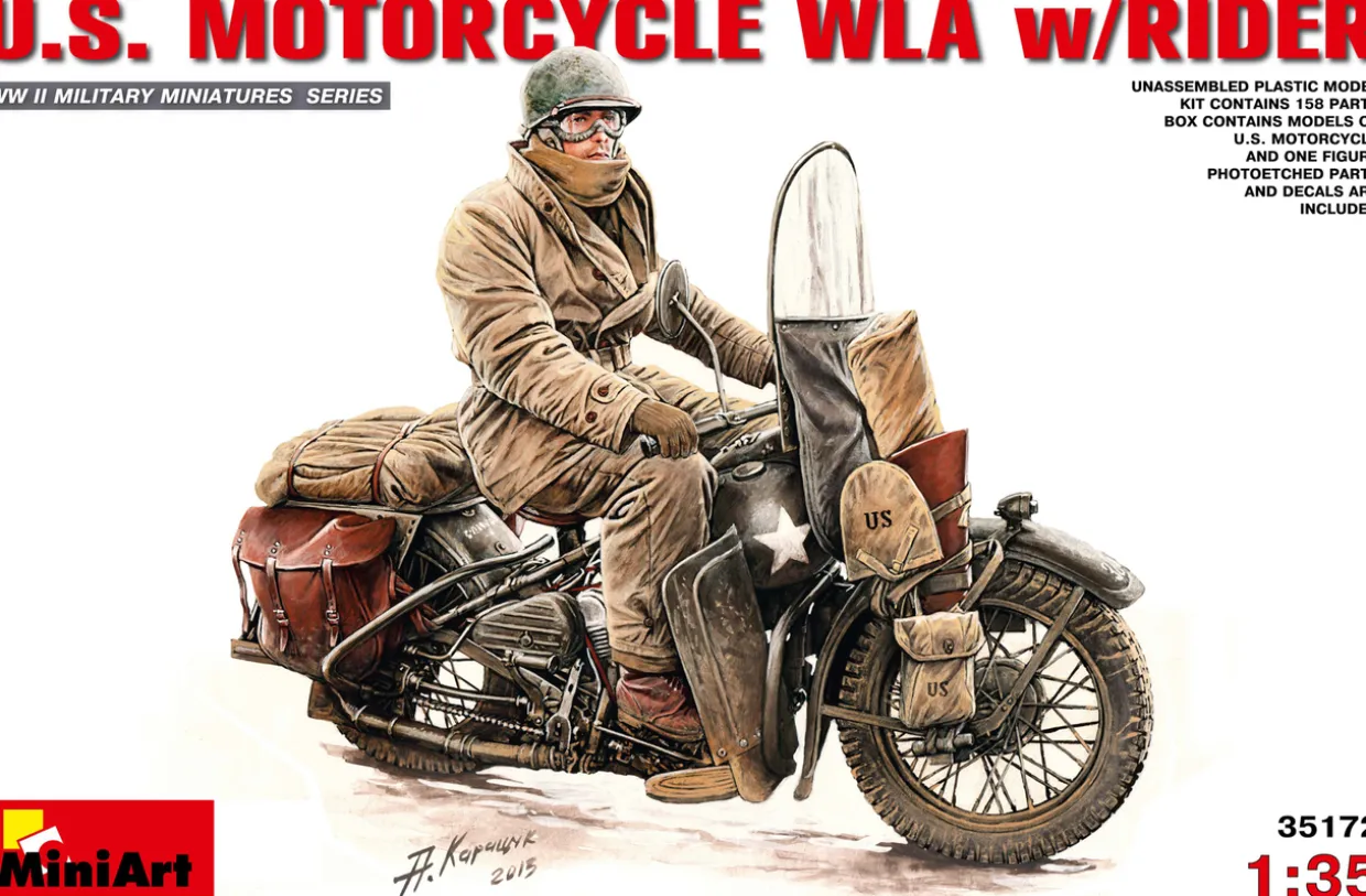 MiniArt 1/35 US Motorcycle WLA with Rider