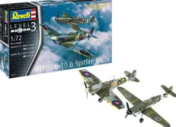 Revell 1/72 Combat Set - Messerschmitt Bf 109G-10 & Supermarine Spitfire Mk.V Starter Set