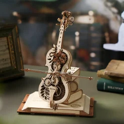 Rokr Magic Cello Mechanical Music Box 3D Wooden Model Kit