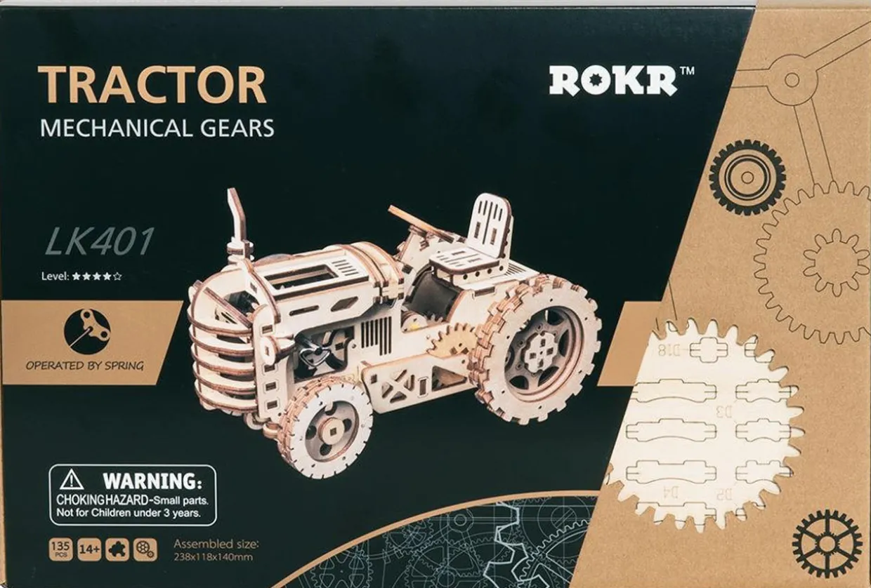Rokr Tractor 3D Wooden Kit