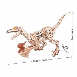 Rokr Velociraptor Mechanical 3D Wooden Kit