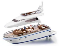 Siku 1/87 Heavy Haulage Transporter with Yacht Diecast Model