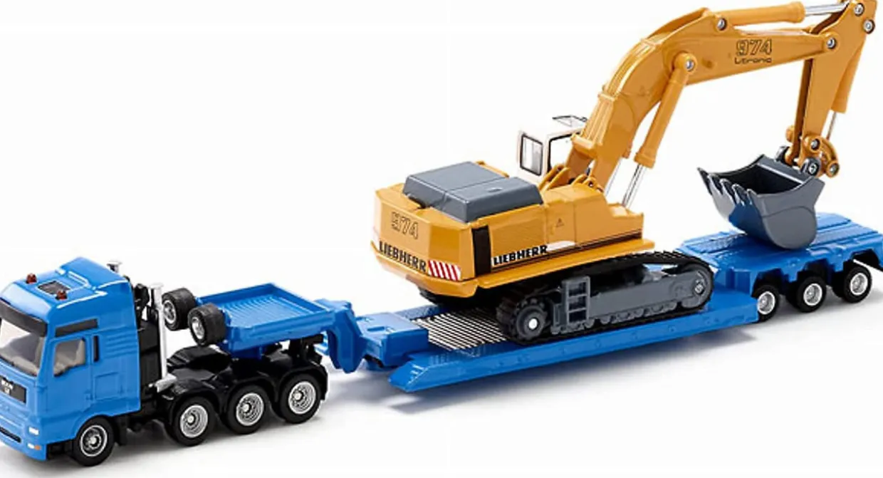 Siku 1/87 Heavy Haulage Truck with Liebherr Excavator Load