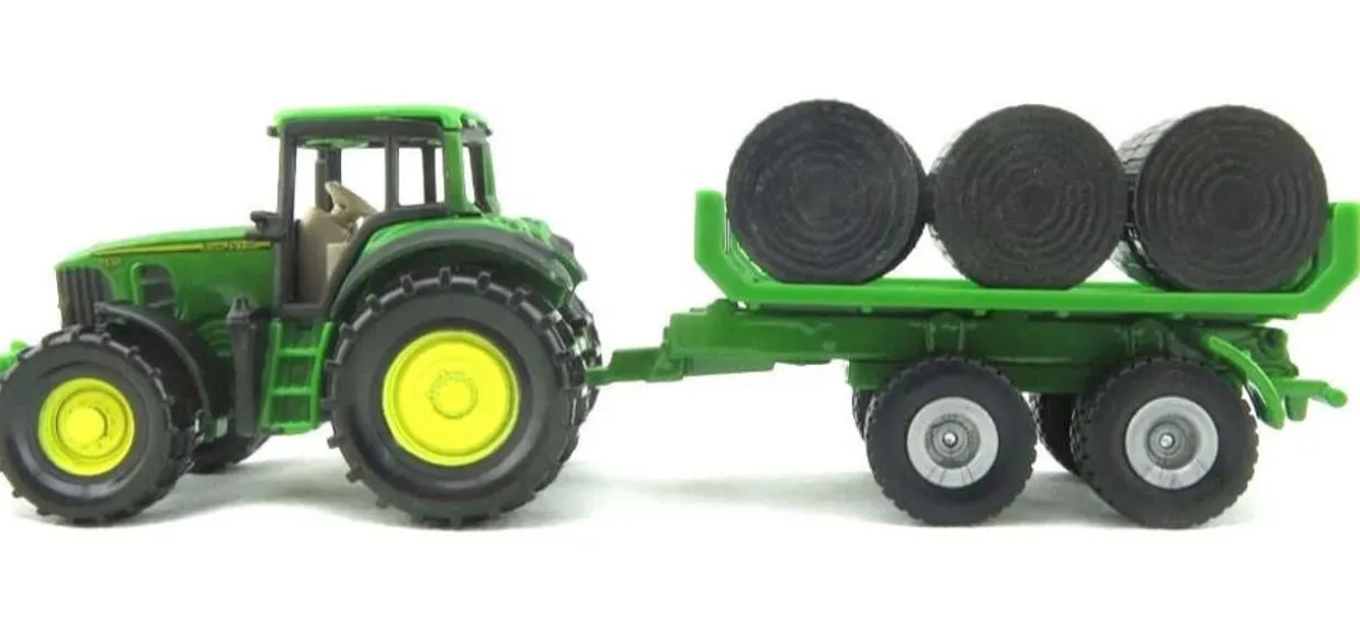 Siku 1/87 John Deere 7530 with Bale Trailer