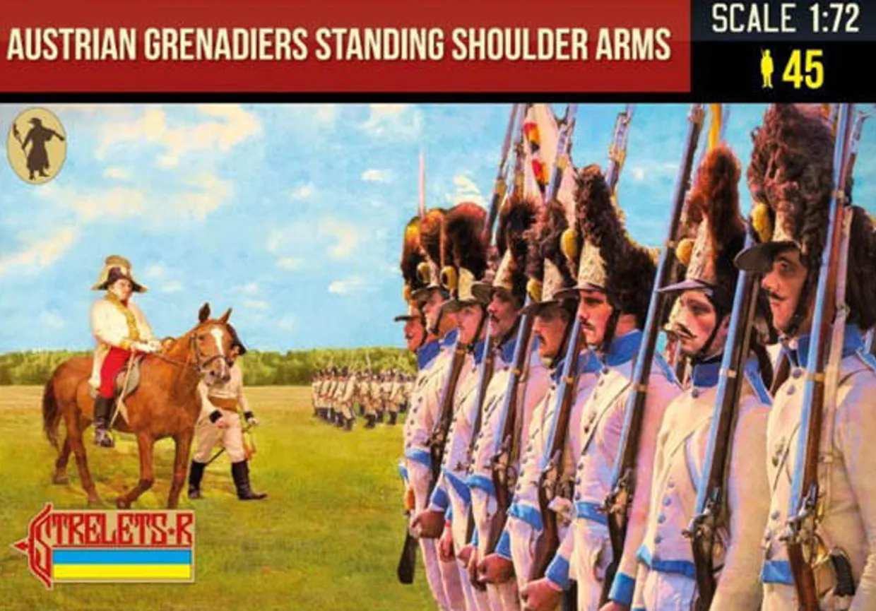 Strelets 1/72 Napoleonic Austrian Grenadiers Standing Shoulder Arms