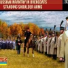 Strelets 1/72 Napoleonic Russian Infantry in Overcoats Standing Shoulder Arms