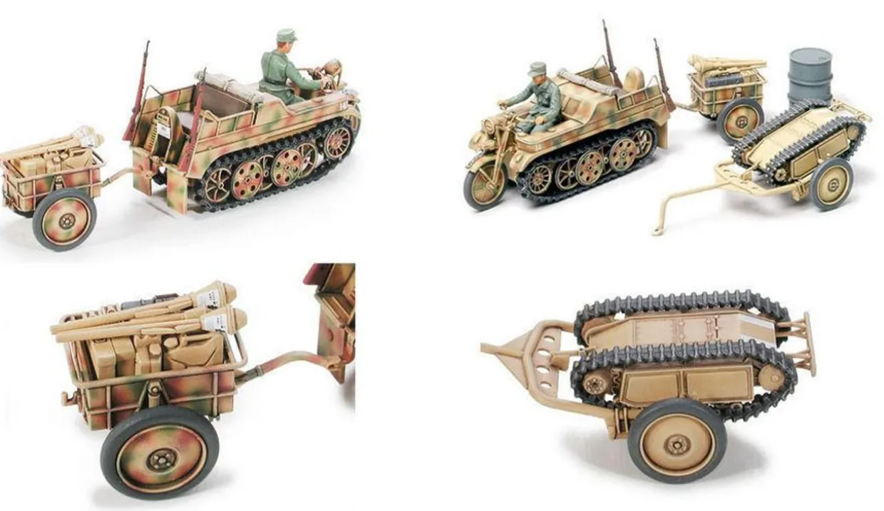 Tamiya 1/48 Kettenkraftrad with Cart & Goliath