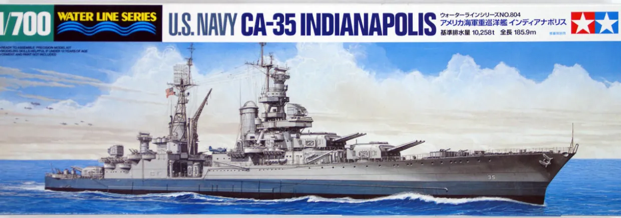 Tamiya 1/700 US Cruiser USS Indianapolis CA-35 Model Kit