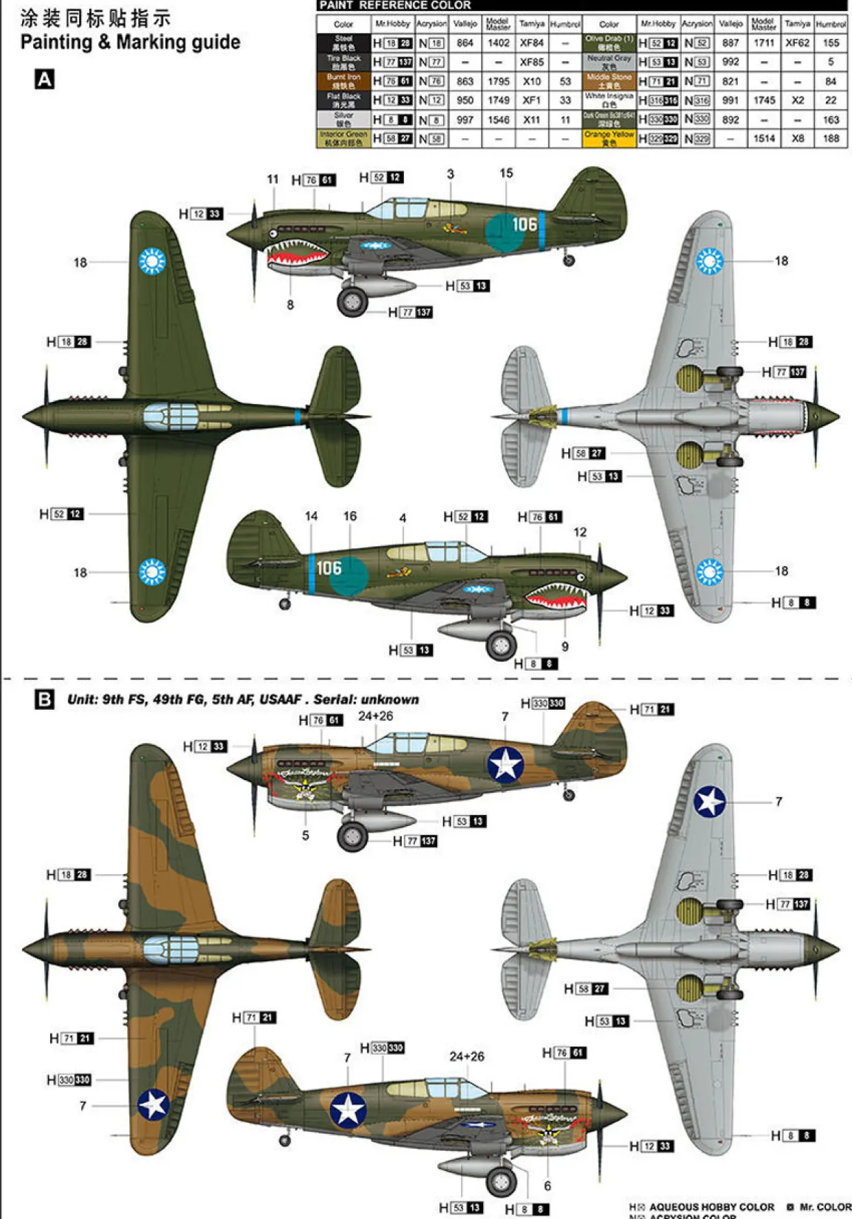 Trumpeter 1/32 CurtissP-40E War Hawk