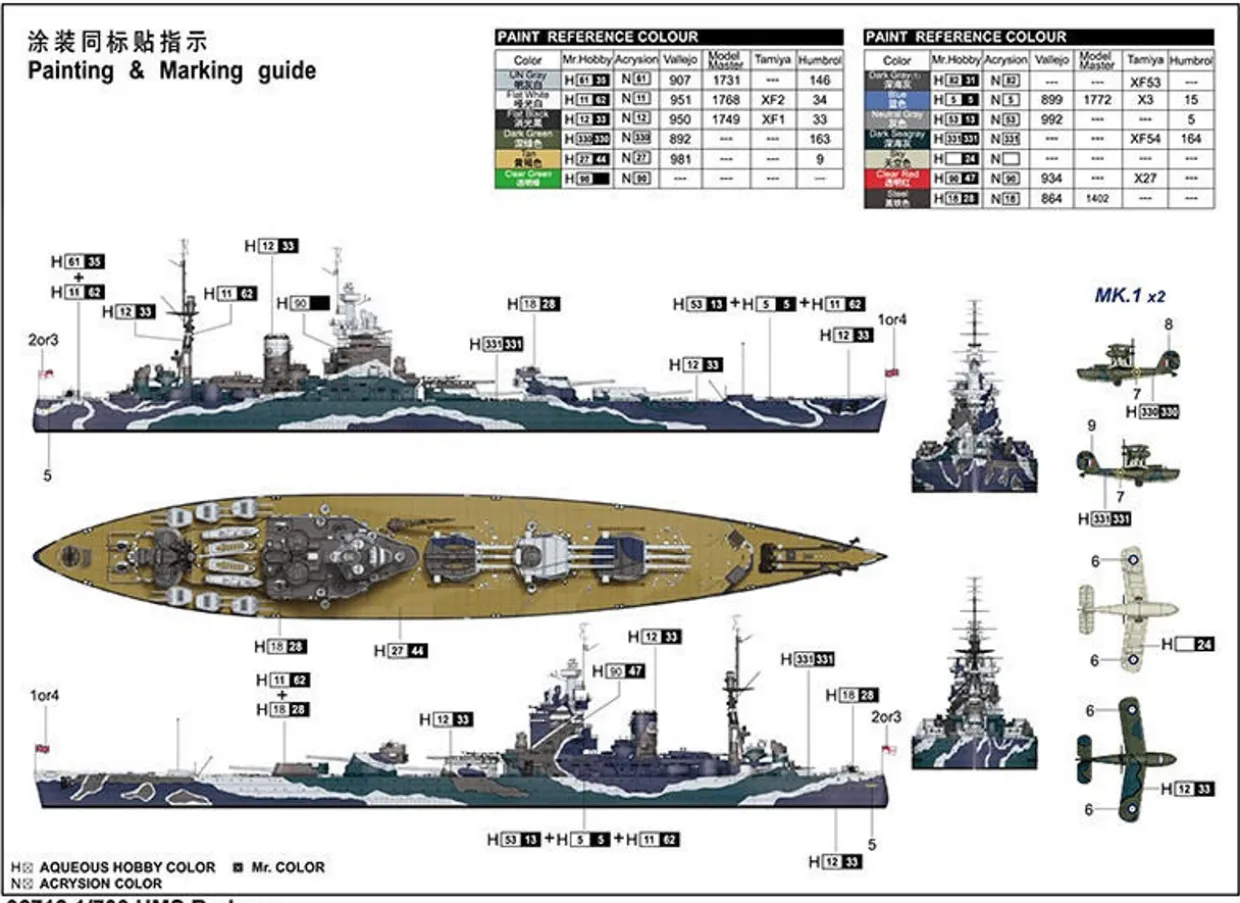 Trumpeter 1/700 HMS Rodney