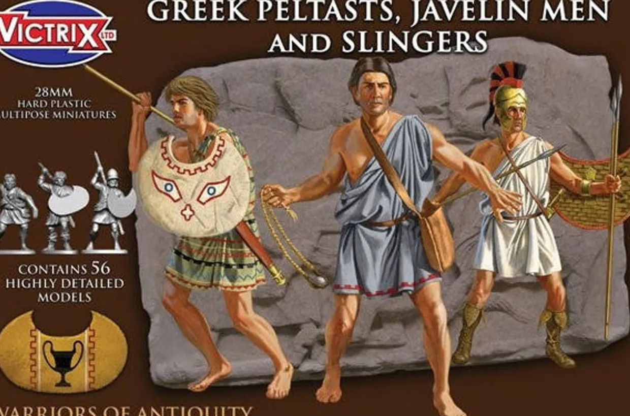 Victrix 28mm Greek Peltasts, Javelin Men and Slingers