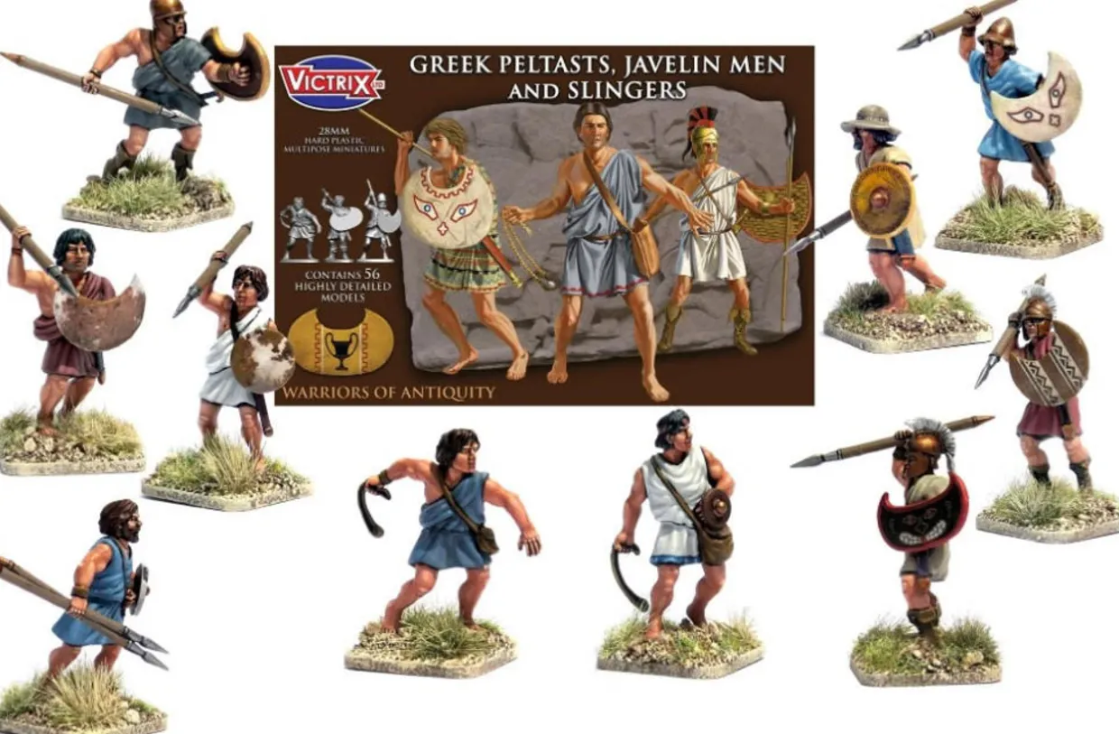 Victrix 28mm Greek Peltasts, Javelin Men and Slingers