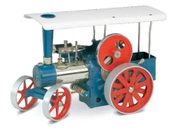 Wilesco D405 Live Steam Traction Engine Blue and Red