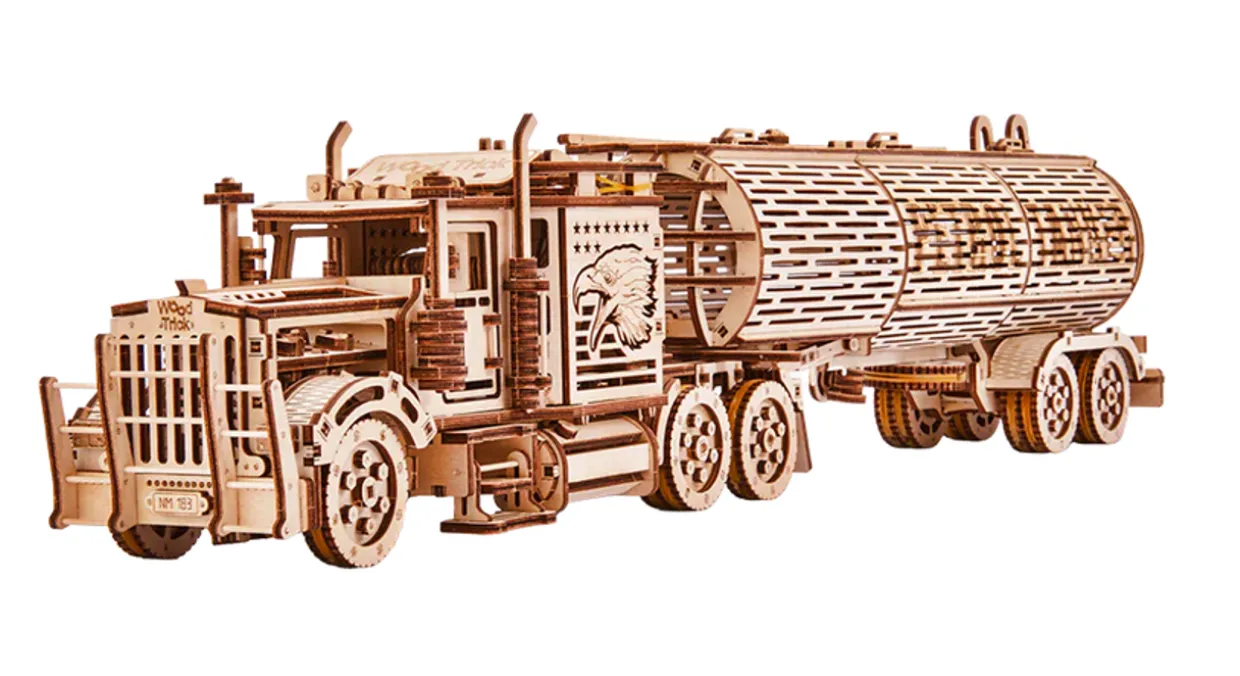 Wood Trick Tank Trailer for Big Rig 3D Wooden Model Kit