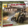 Zvezda 1/72 WWII Soviet 45mm Anti-Tank Unit with Crew